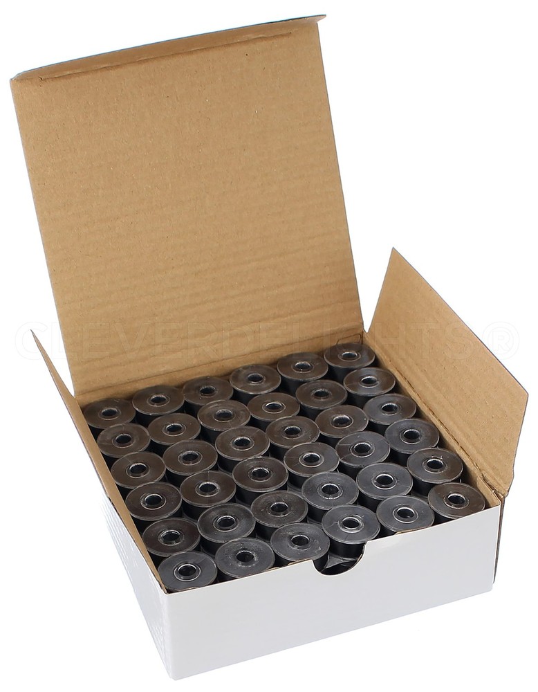 Black Size L Prewound Bobbins - 144 Pack - 75D/2 60WT Polyester Thread - 3/8"