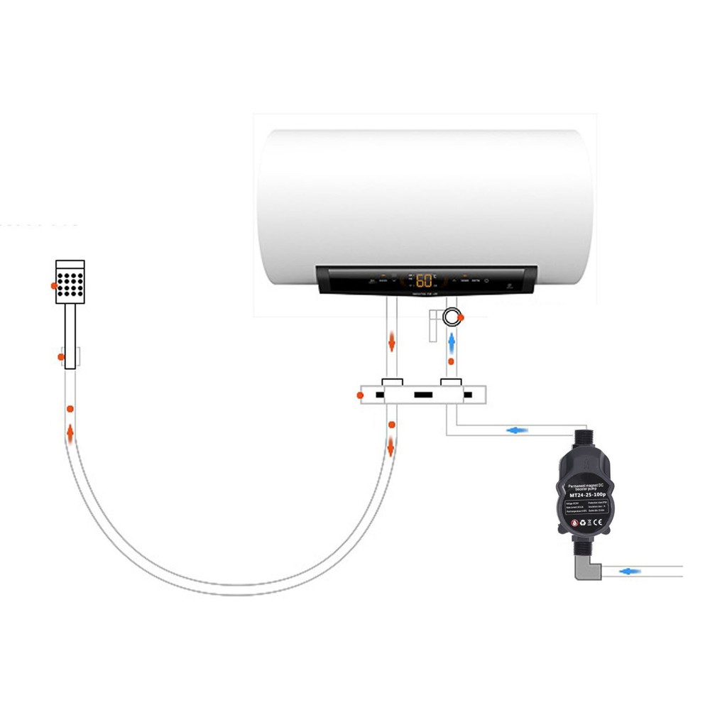 UK Plug Pump Automatic Water Pressure Shower Boosting Recirculating