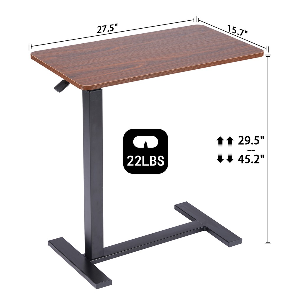 Height Adjustable Bedside Laptop Table with Wheels -Rolling Mobile Standing Desk
