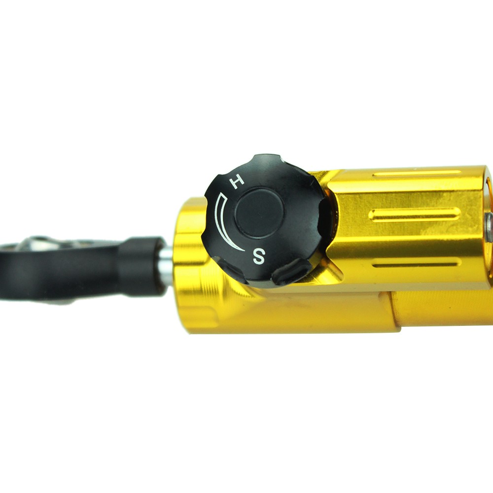 Gold CNC Adjustable Steering Damper Stabilizer Linear Control Universal Aluminum