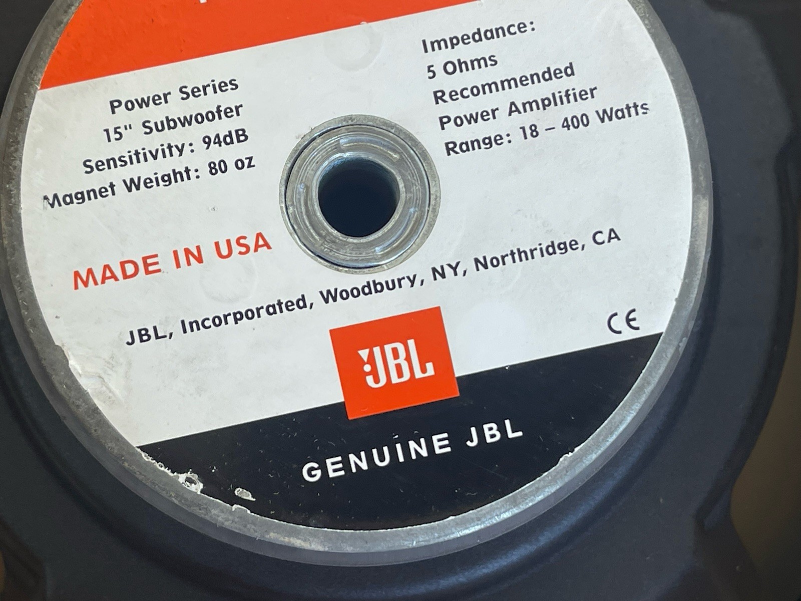 Vintage JBL P-1500 Power Series 15" Subwoofer in Box