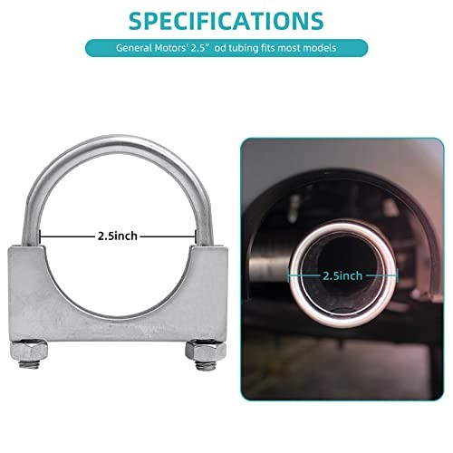 2.5" Heavy Duty U-Bolt Exhaust Clamp 2.5 inch Stainless Steel Muffler U 2-1/2"