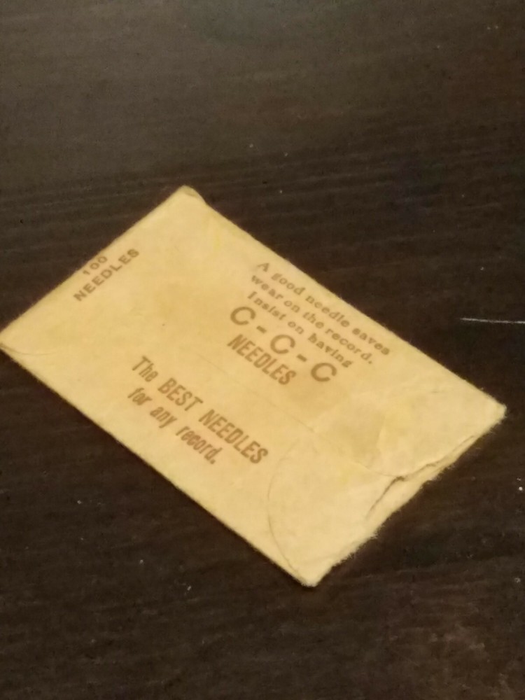 Gramophone phonograph needle packet, empty, CCC medium tone