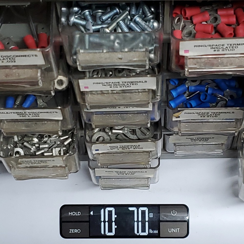 Plastic Storage 25 Drawers Workshop Organizer with Some Contents + Extra Partial