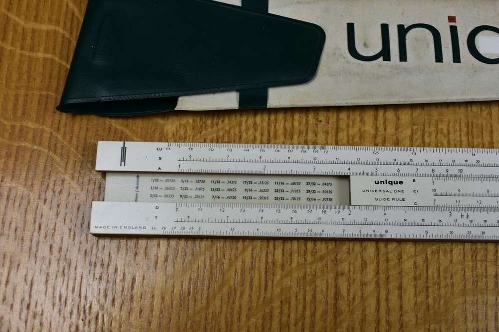 Unique Universal One slide rule, Cased