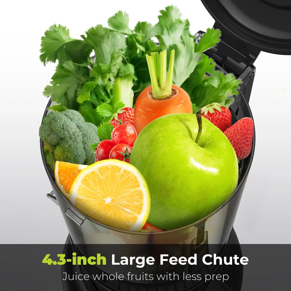 Syvio Slow Masticating Juicer with 4.3" Feed Chute