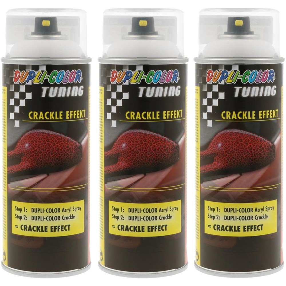 Duplicolor Paint Spray Crackle Effect White 3x 400ml