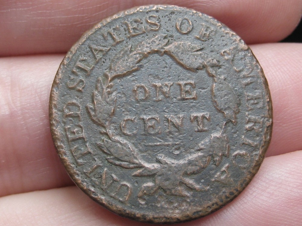 1827 Matron Head Large Cent Penny- Shipwreck Effect
