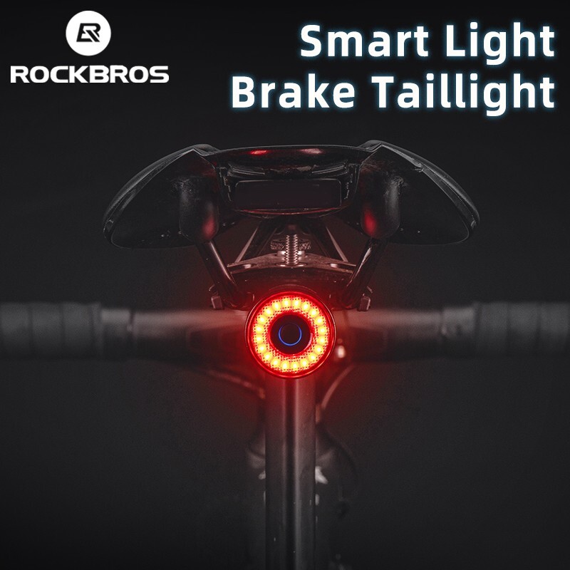 ROCKBROS Rear Light Warning Saddle Light Bike Smart Taillight Auto Brake Sensing