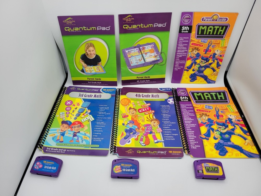Quantum Leap Quantum Pad Learning System 3rd 4th 5th Grade Math Bundle Cartridge