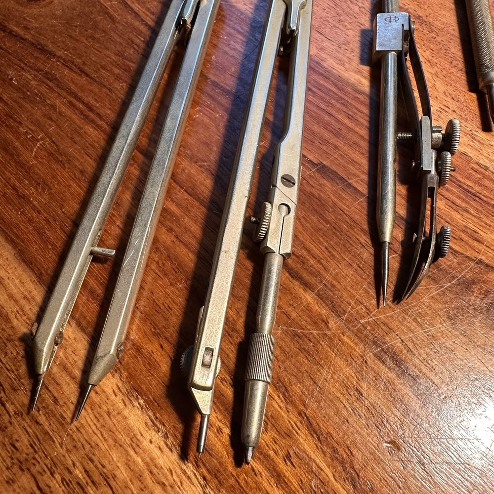 Vintage Richter Drafting Compass Set German Drawing Instruments Dividers c1950s