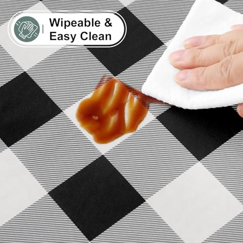Buffalo Rectangle Picnic Tablecloth, 6 72" x 30" (Rectangular) Black & White