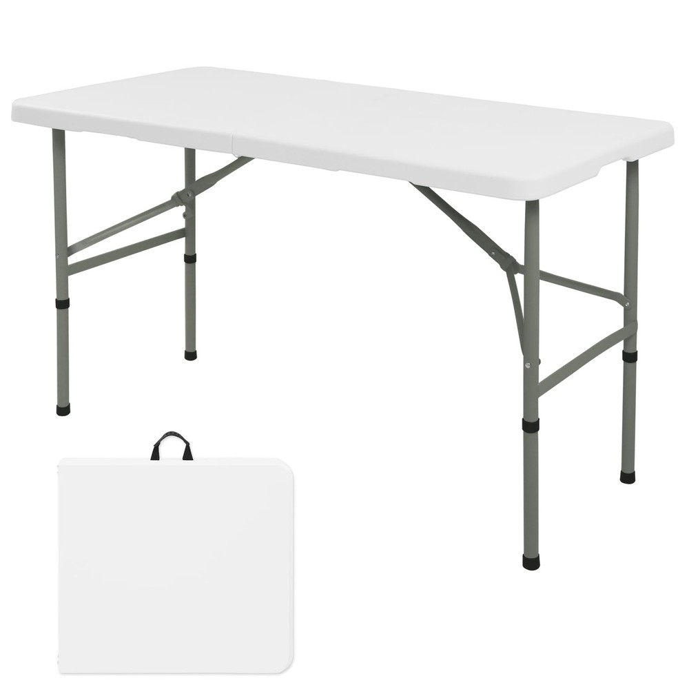 Folding Table 4FT Camping Table Portable Heavy Duty Plastic Rectangular Outdoor