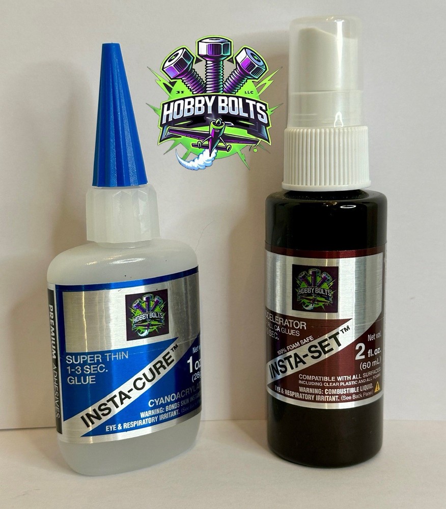 Bob Smith BSI SuperThin INSTA-CURE CA 1oz & INSTASET Accelerator 2oz Hobby Bolts