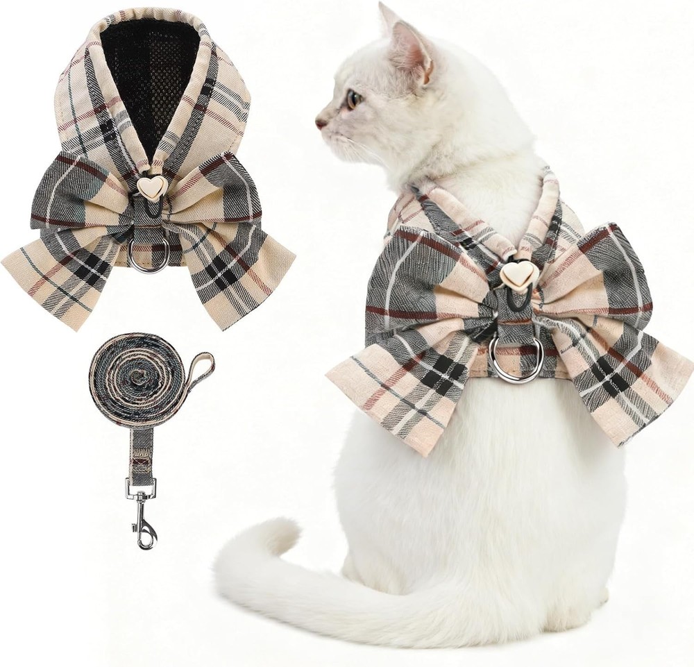 Small Dog Harness & Leash Set,Step in No Pull&Choke Soft Mesh Padded Adjustable