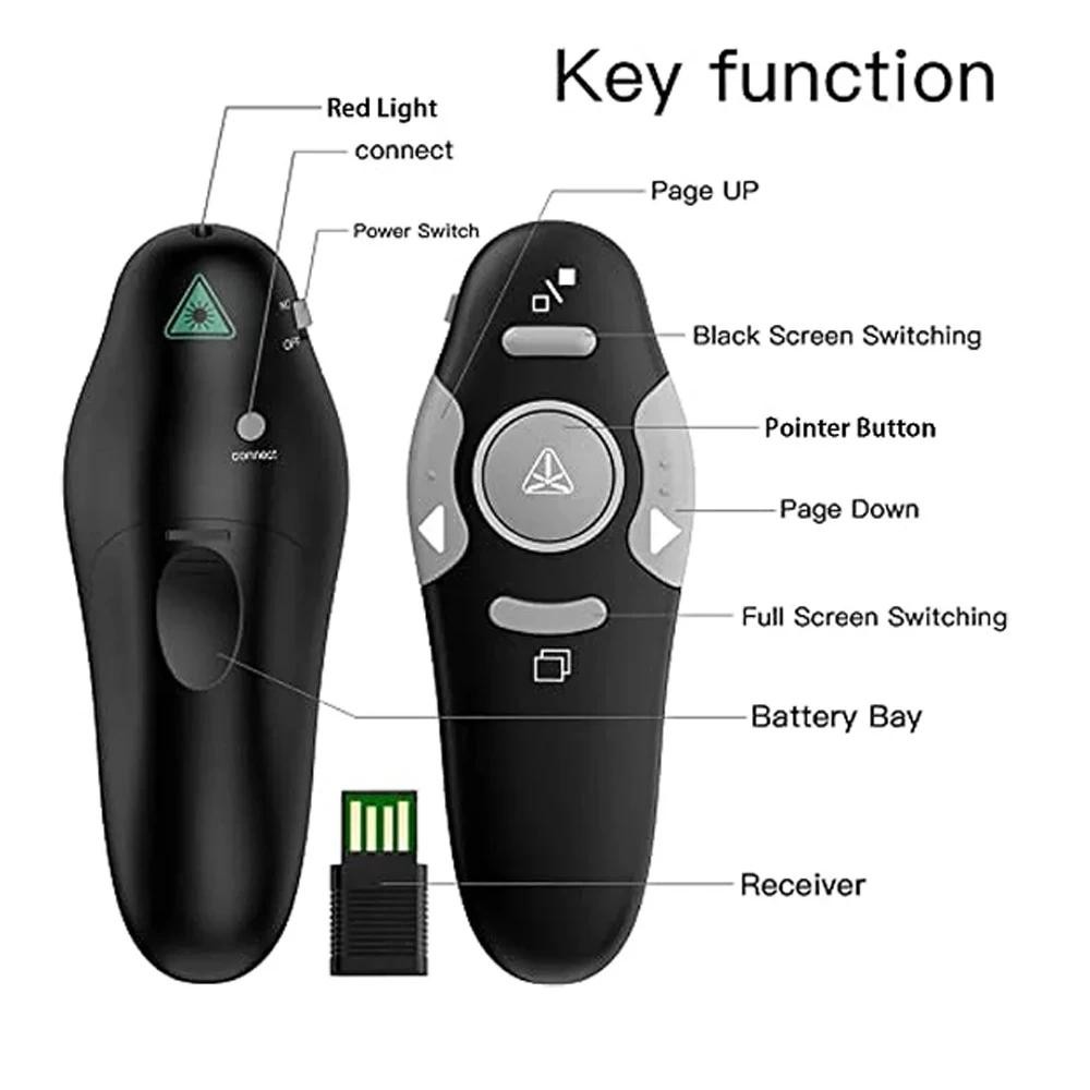 Power Point Presentation Laser Pointer Wireless USB PPT Presenter Remote Control