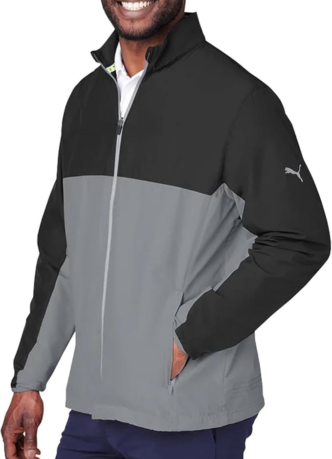 Puma Men's First Mile Golf UPF 50+ Wind Jacket Black Grey NEW $100 XL