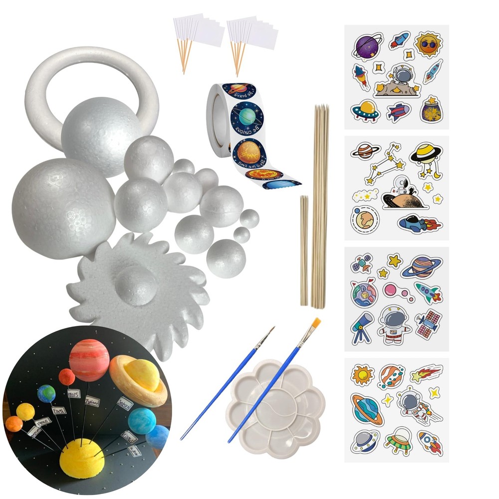 Solar System Model Kit for Crafts, Solar System Project Kit Include Foam Balls,