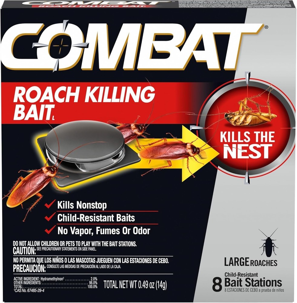 Combat Max Roach Killing Bait Stations - 8 Count - Kills Large Roaches & Nest