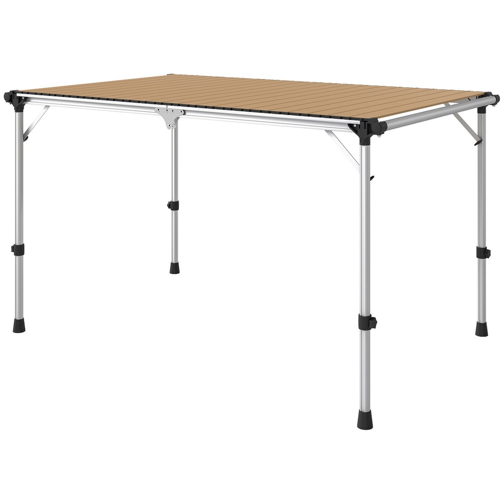 Foldable Table, Adjustable Height Aluminum Table for Picnic