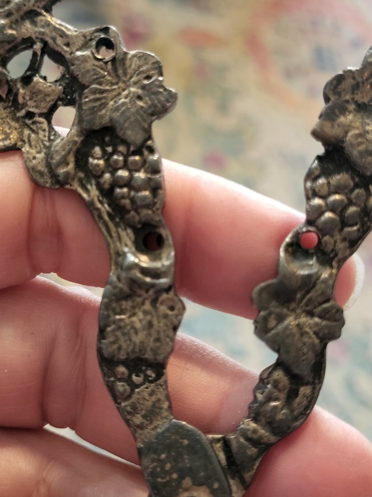 Vintage Silver-plated Grape Shear With Ivy And Grapes