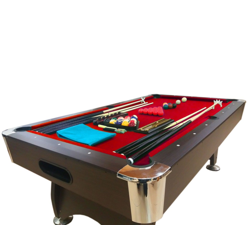7' Feet Billiard Pool Table Snooker Full Set Accessories Game mod. Red Devil