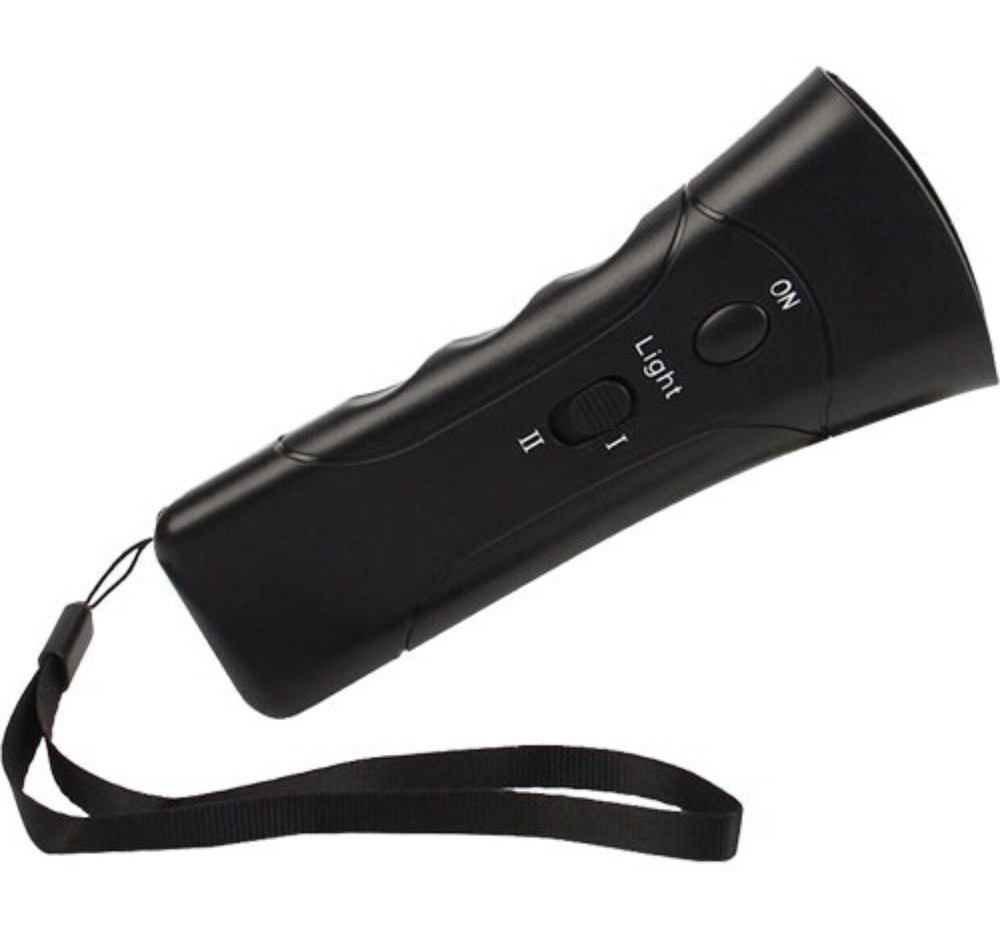 Super Electronic Dog Canine Chaser Repeller Trainer Ultrasonic LED Flashlight