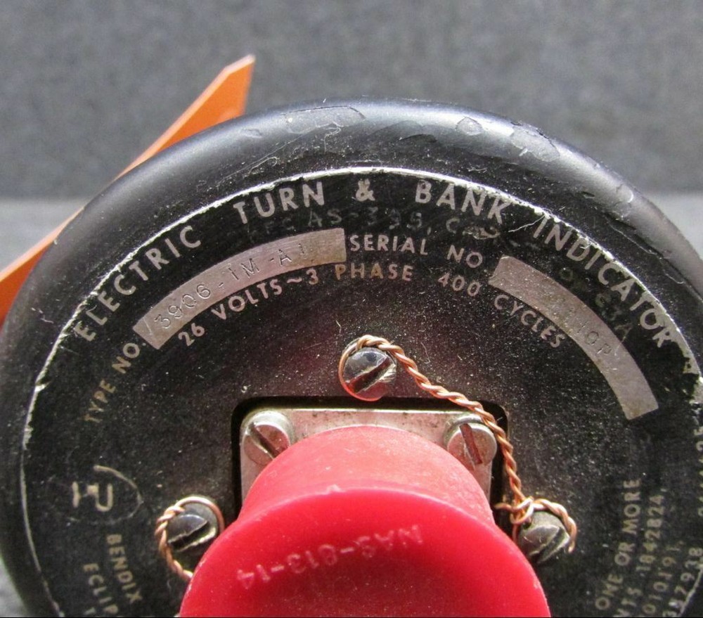 3906-1M-A1 Bendix Electric Turn & Bank Indicator 26 volts
