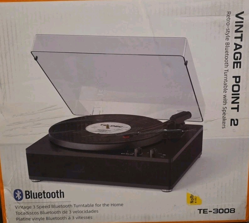 TE-3008 Full-Size Turntable with Adjustable Counterweight and Bluetooth Output