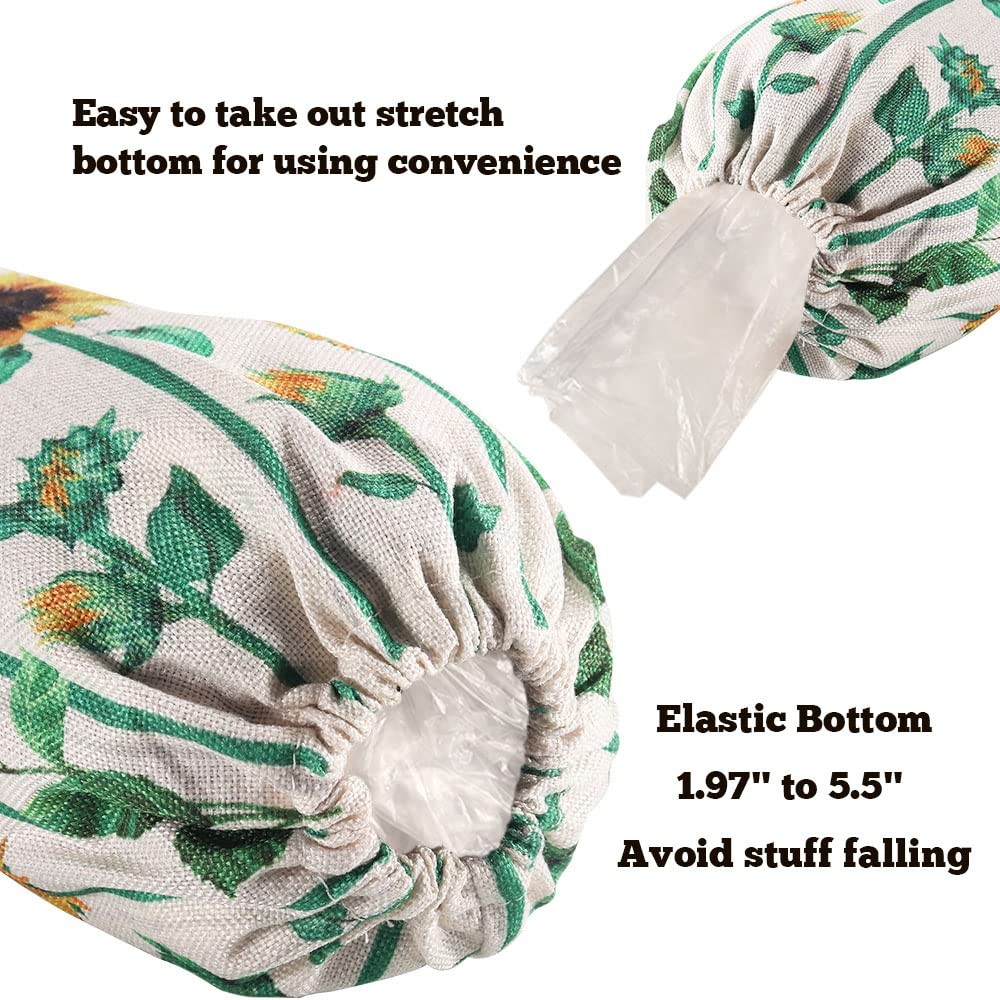 2Pcs Sunflower Plastic Bag Holder for Kitchen Essentials, Large,
