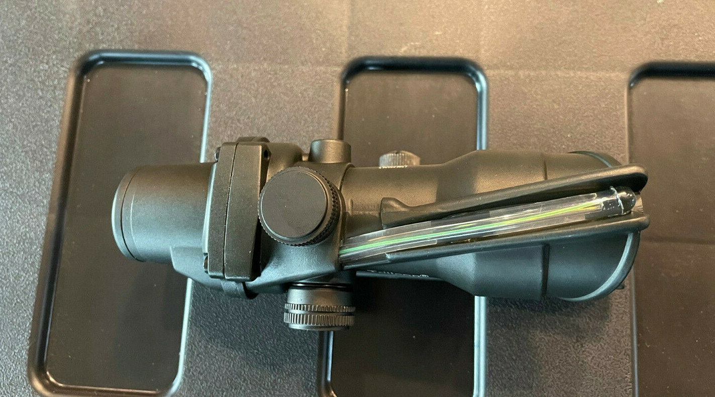 4x32 Fiber Optic Scope Chevron Reticle GREEN Weapon Sight ACOG Clone + 2 gifts