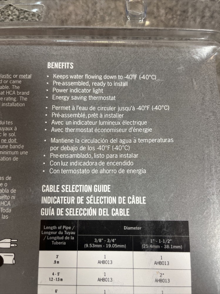 EasyHeat AHB124 24ft Pipe Heating Cable NEW