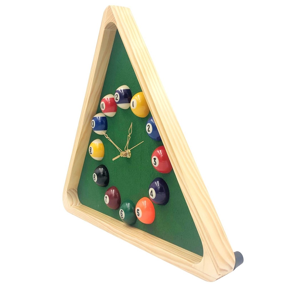 Yuanhe Billiards Pool Ball Clock - 14Inch Triangle Pool Table Cool Wall Clock...