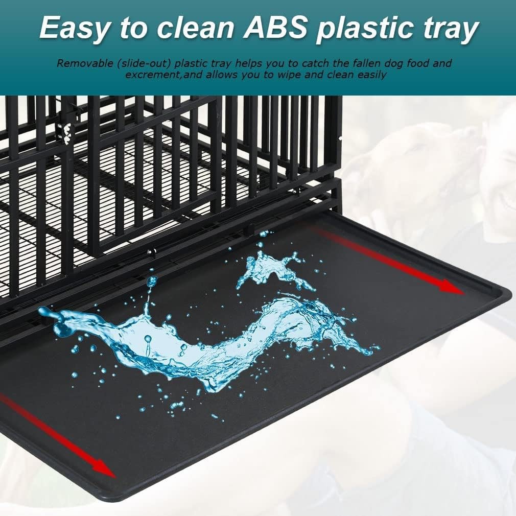 Heavy Duty Indestructible Dog Crate 49 Inch Dog Kennel Large Dog Cage