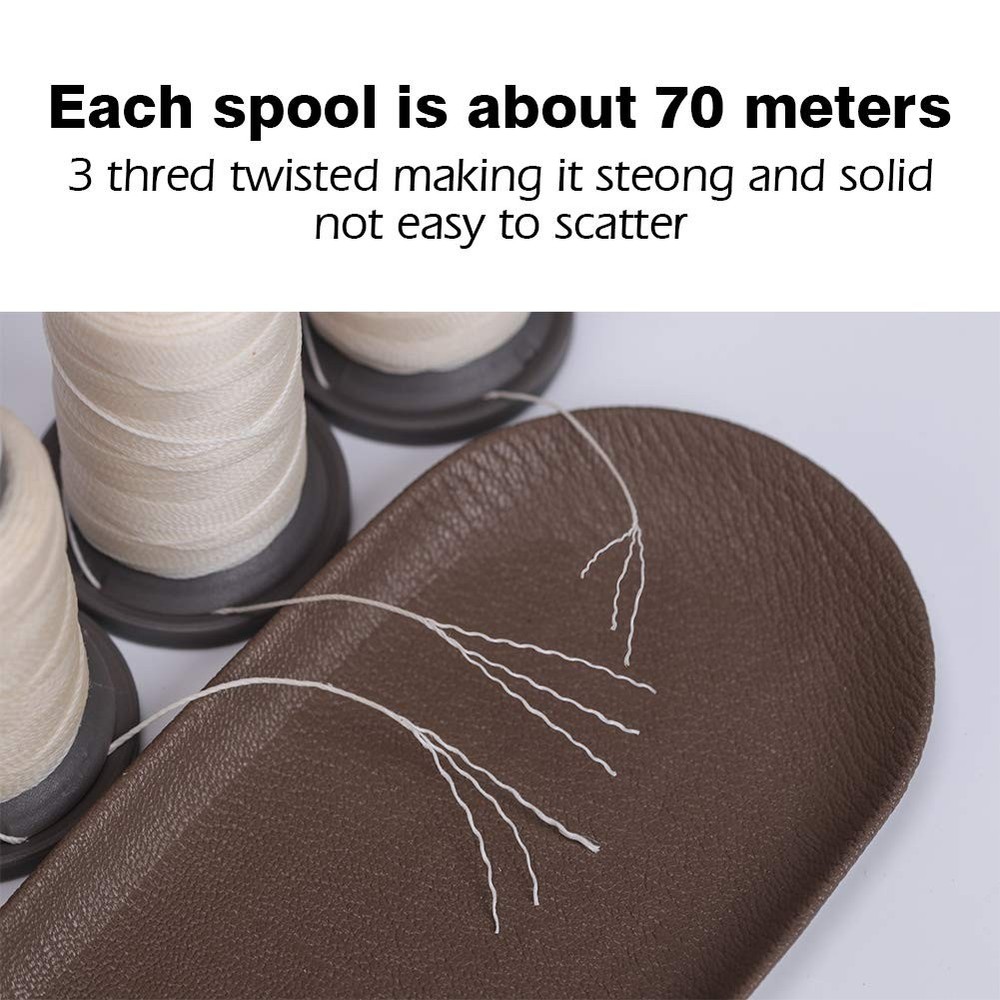 Round Waxed Thread Special Design for Leather Hand Sewing Leather Thread Wax ...