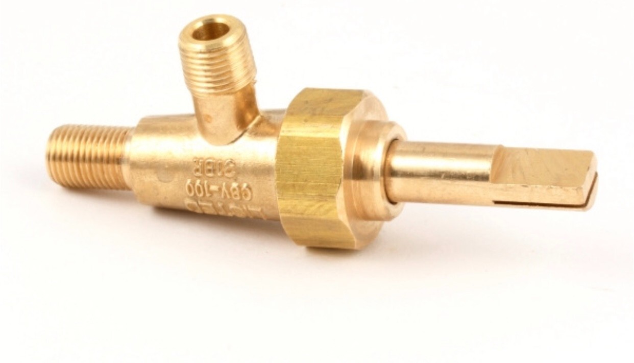 American Range Brass Burner Valve 1/8" MPT Gas IN/OUT - 521166