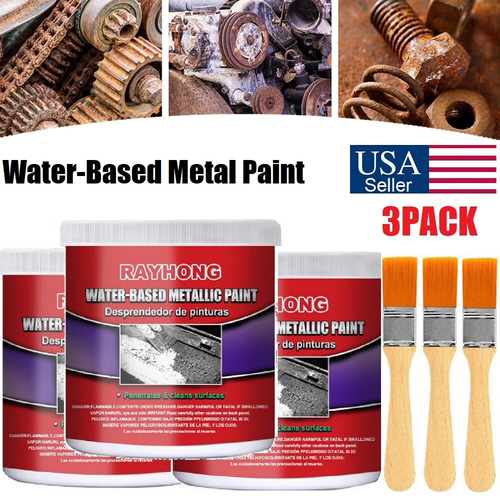 3Pcs Multifunctional Rust Removal Rust Converter Water-Based Primer for Metal US