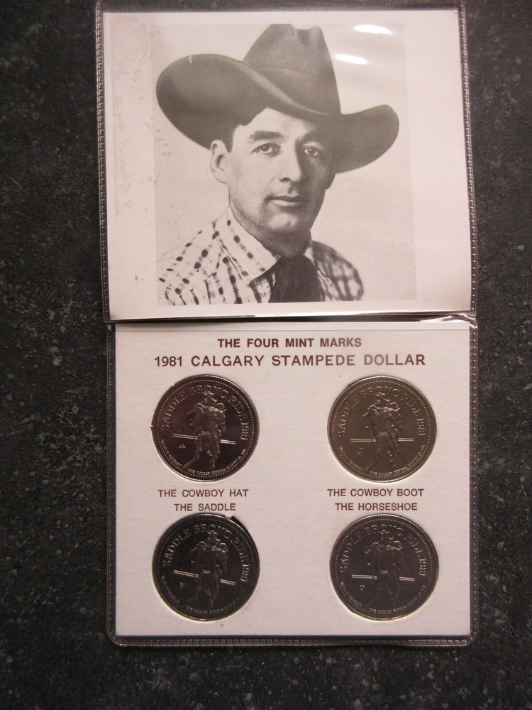 1981 Calgary Stampede Four Mint Mark Dollar Set