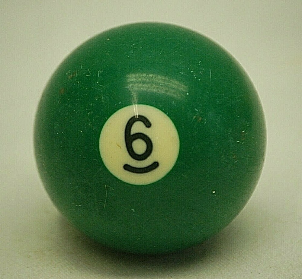 Pool Table Billiard Ball #6 Solid Green Vintage Replacement Piece