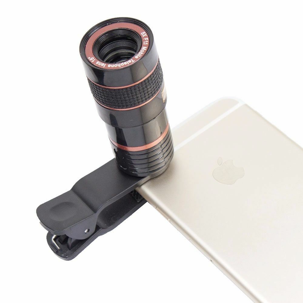Universal 8X Zoom Lens Optical Clip Telephoto Telescope Cell Phone Camera Lens