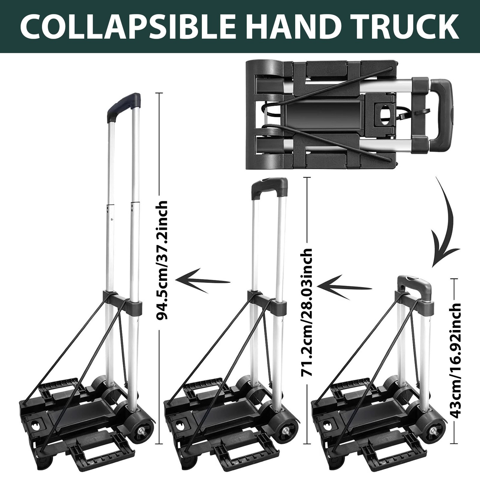Heavy Duty Platform Cart Dolly Folding Moving Luggage Hand Truck Trolley 70lbs