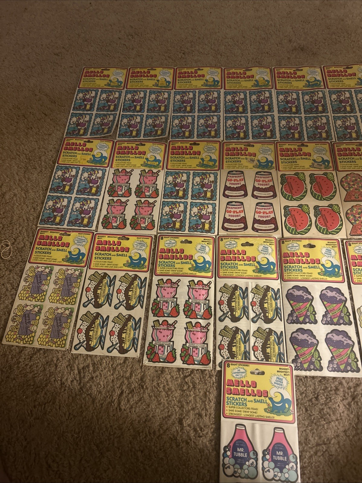 Mello Smellos Scratch & Smell Stickers Lot of (22) Packs Stickers New (34 Scent)