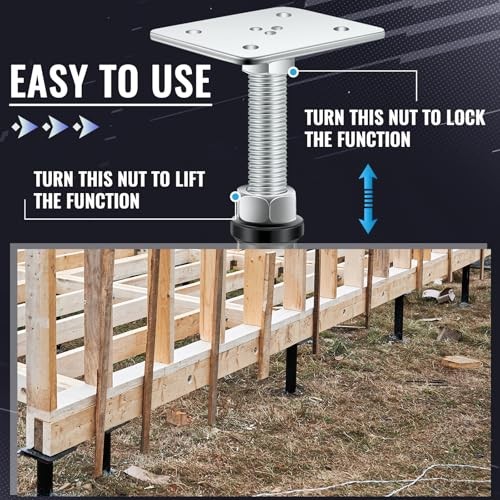 Pack Adjustable Floor Jack Post, 6"-9" Height Range, 6-9 Inch 4 Flat-top Style