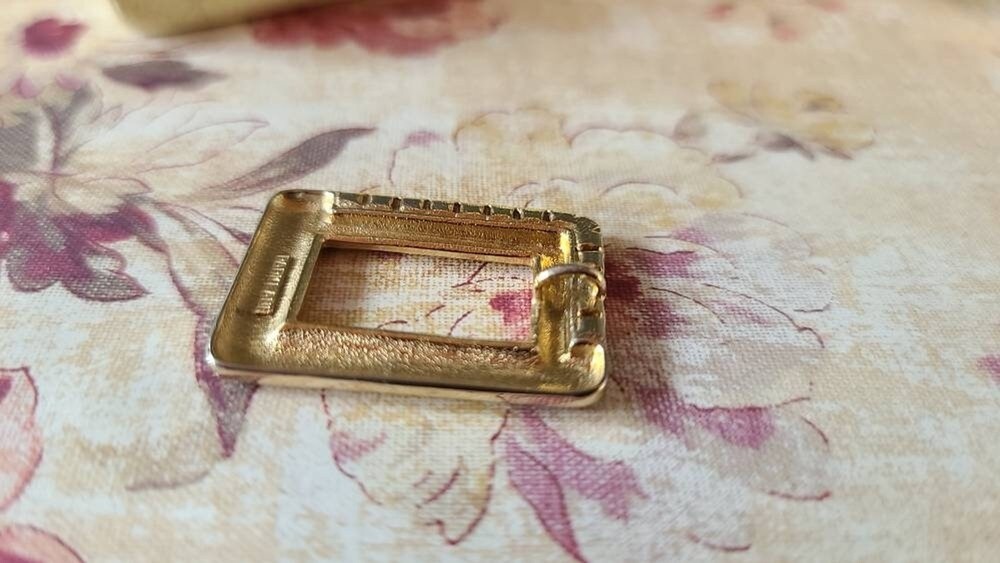 Parklane Rectangular Rhinestone Gold Pendant