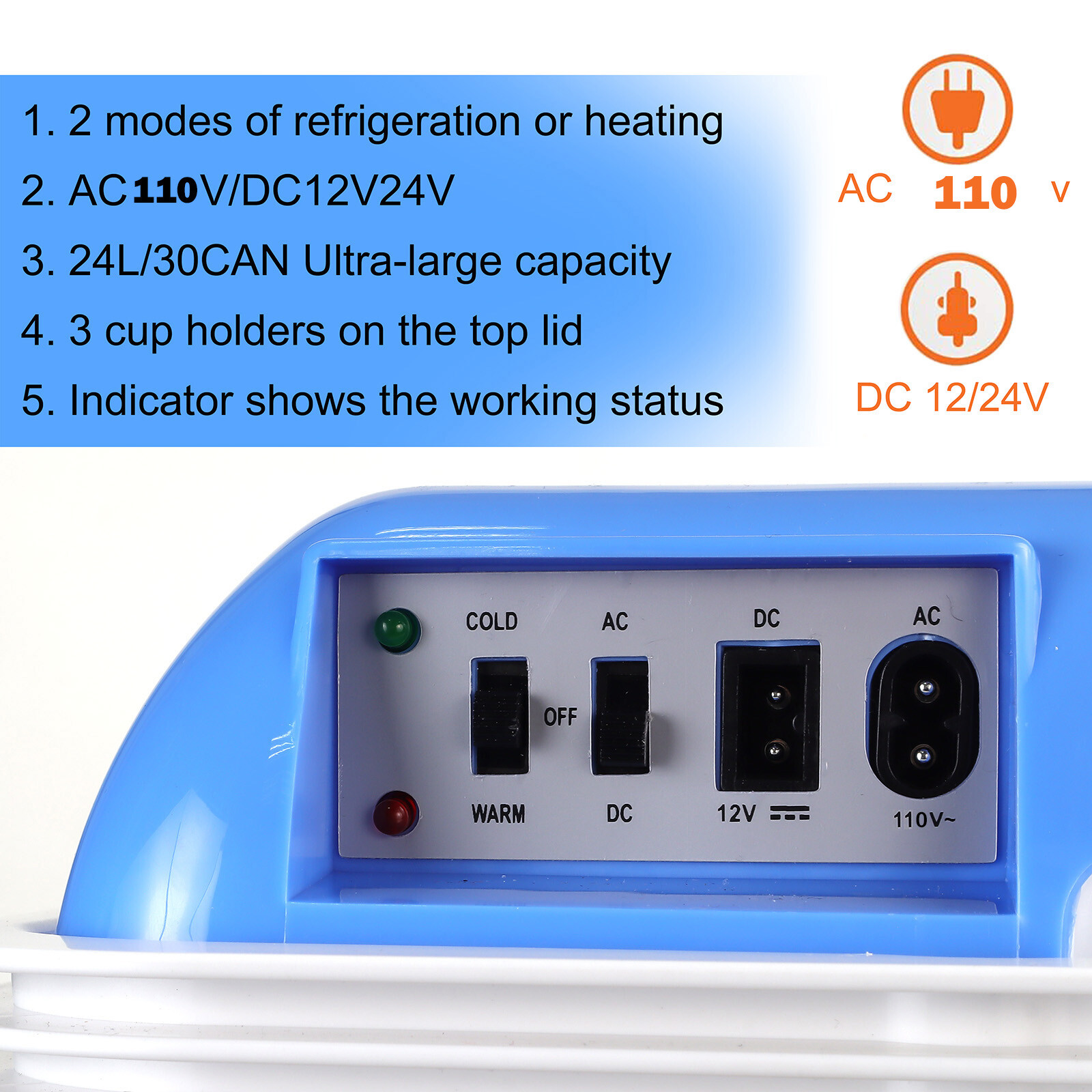 24L Electric Cooler Warmer Portable Car Fridge Refrigerator Camping Mini Freezer