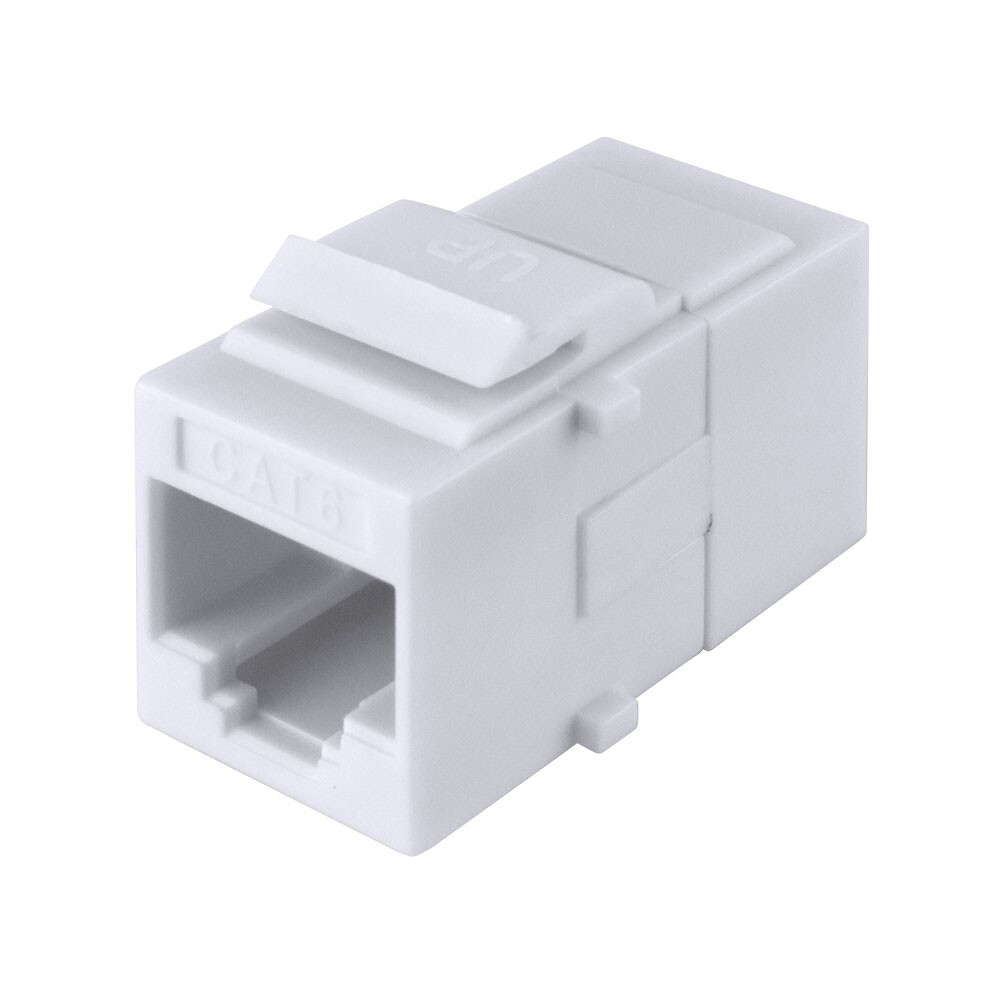 Construct Pro™ Cat6 Keystone Pass-Through Coupler Jack Insert (White)