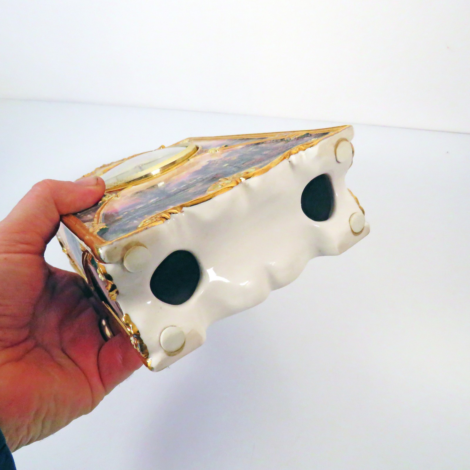 Bradford Exchange Thomas Kinkade Lamplight Lane Heirloom Porcelain Clock Ltd Ed