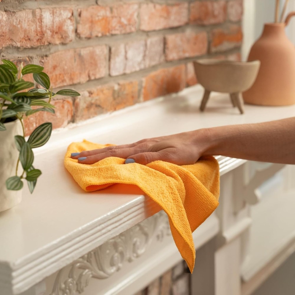 100 Pack Microfiber Cleaning Cloth, Bulk Towels for Home, Reusable Microfiber...