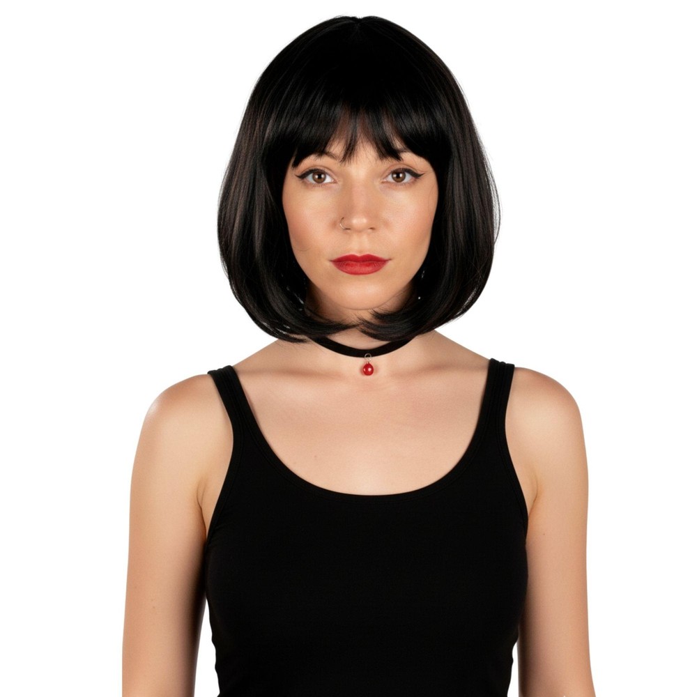 Black Bob Wig Costume Accessory