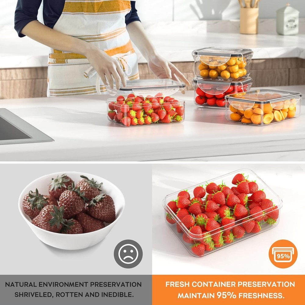 40pc Plastic Food Storage Containers Set Airtight Leakproof Stackable 20+20